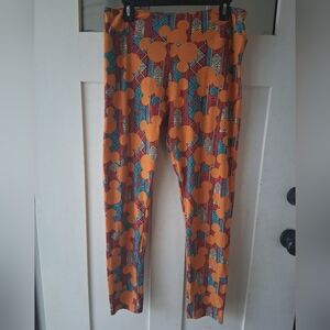 LuLaRoe Orange & Teal Disney Women's Leggings T&C